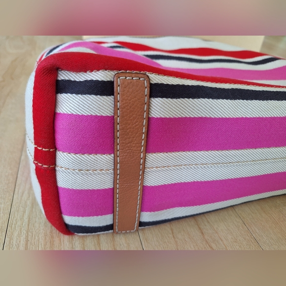 Kate Spade New York Oak Island Stripe tote bag 17 x 11 BEAUTIFUL PINK BAG - Picture 16 of 16